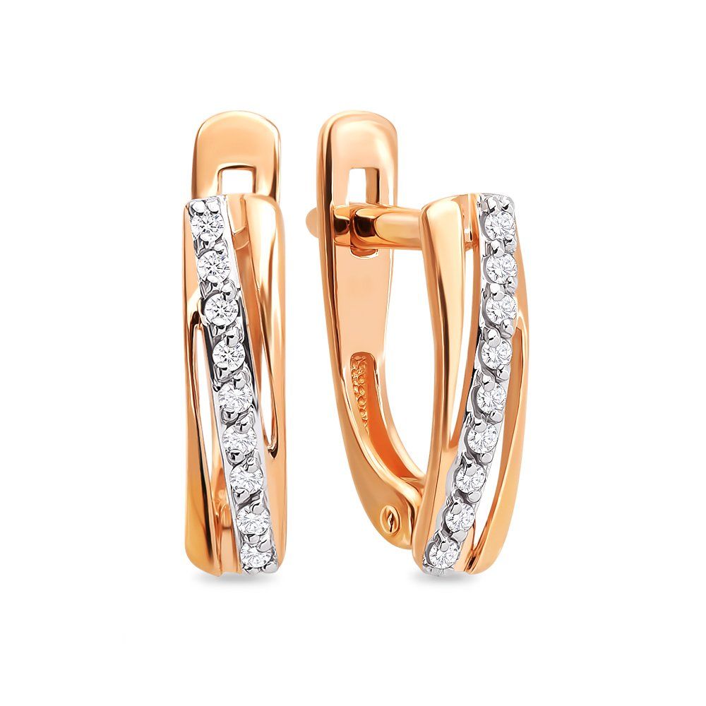 Золотые серьги с бриллиантами 
Золотые серьги с бриллиантами