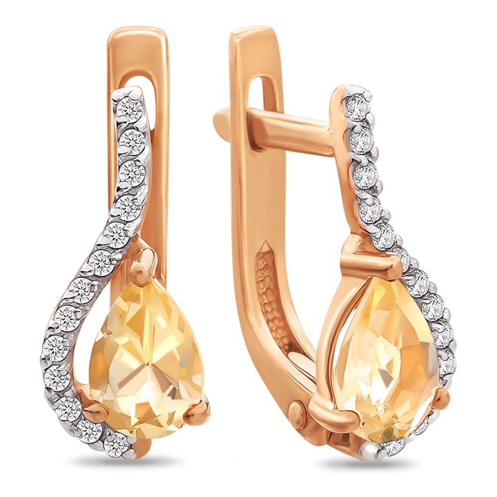 Золотые серьги с цитринами
Золотые серьги с цитринами