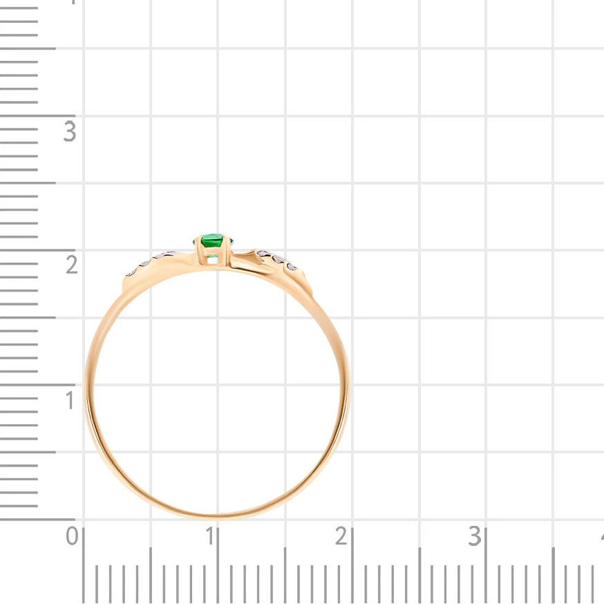 Кольцо с изумрудом и бриллиантами из красного золота 585 пробы 3