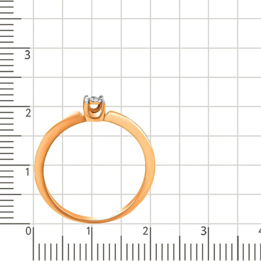 Кольцо с бриллиантом из красного золота 585 пробы 3