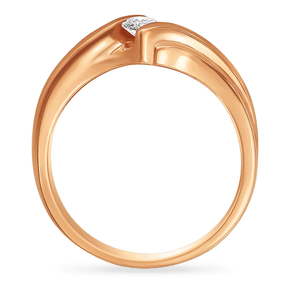 Кольцо с бриллиантом из красного золота 585 пробы 4