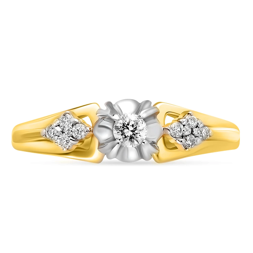 Кольцо с бриллиантами из желтого золота 585 пробы 2