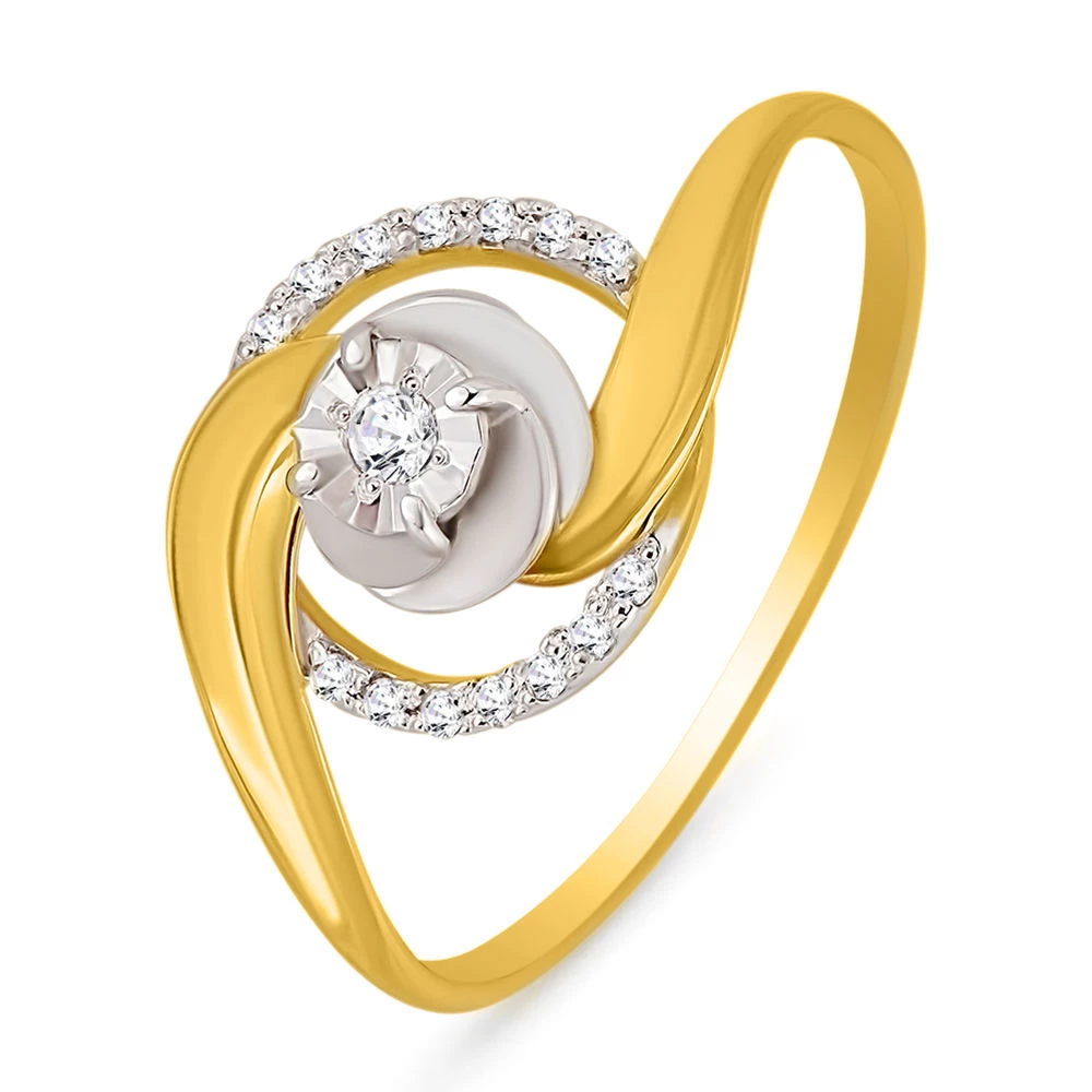 Кольцо с бриллиантами из желтого золота 585 пробы 1