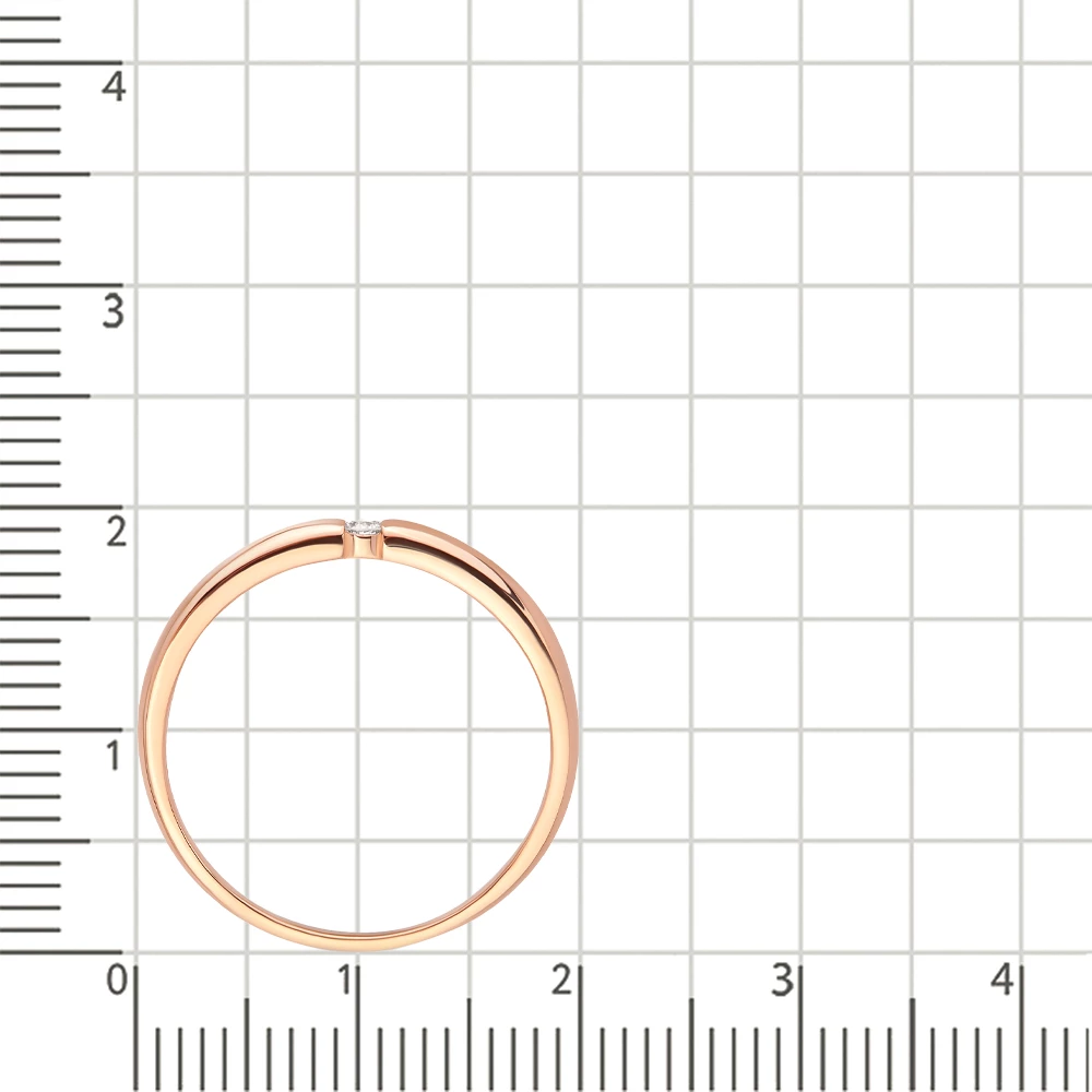 Кольцо с бриллиантом из красного золота 585 пробы 3