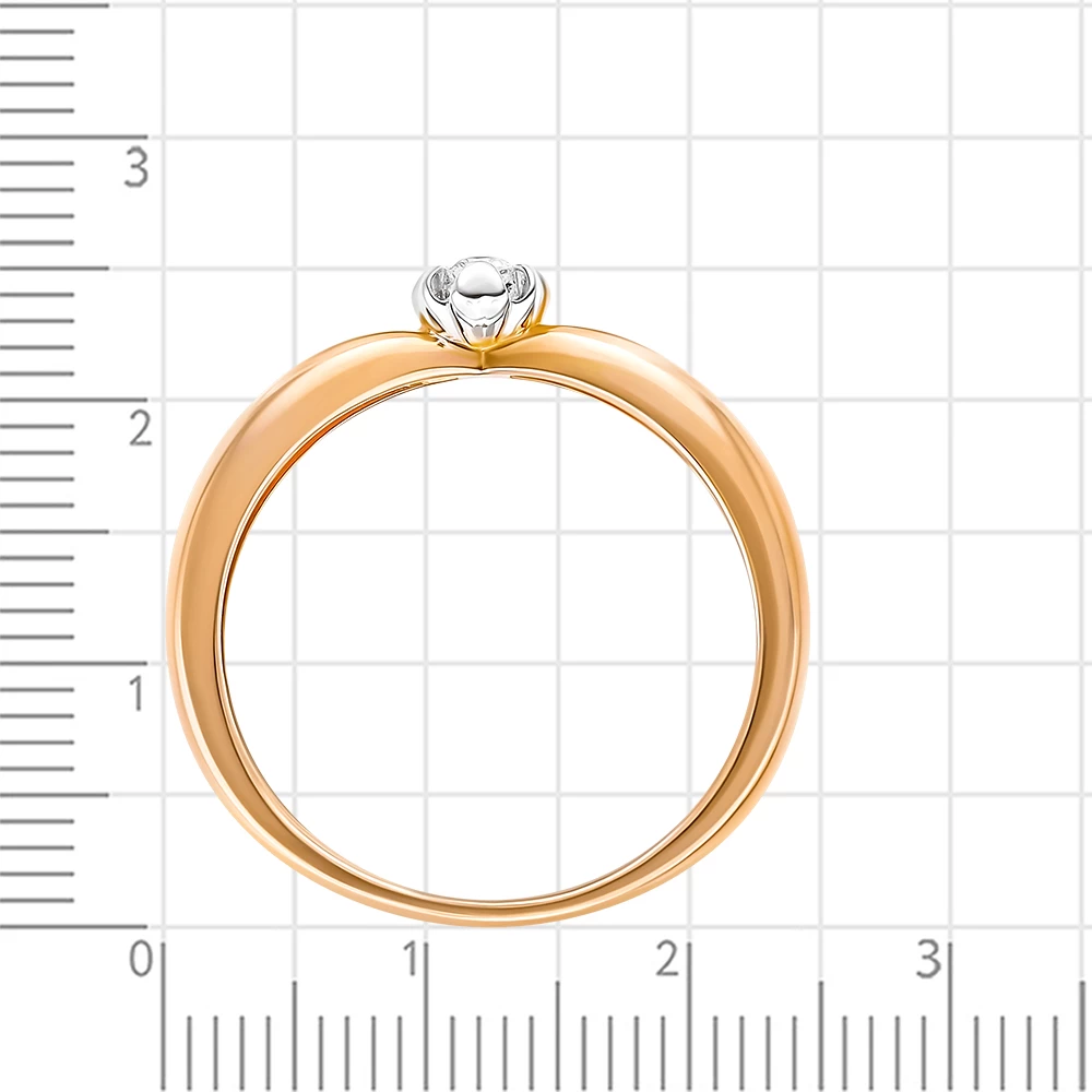 Кольцо с бриллиантом из красного золота 585 пробы 3
