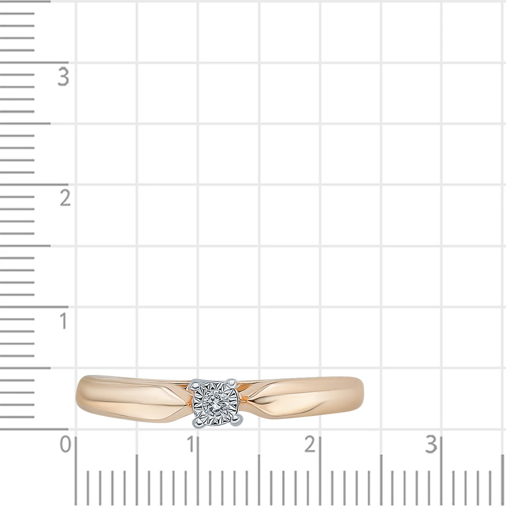 Кольцо с бриллиантом из красного золота 375 пробы 2