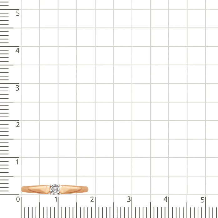 Кольцо с бриллиантом из красного золота 585 пробы 3
