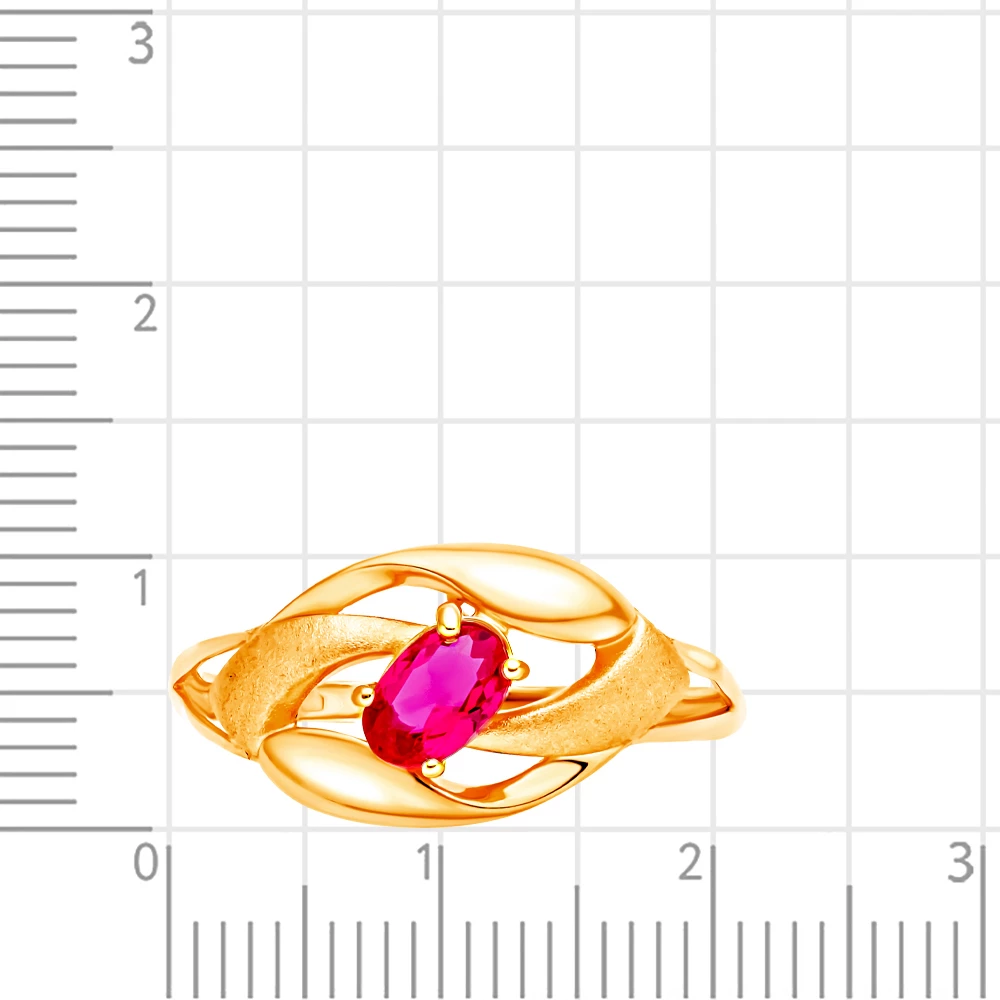 Кольцо с рубинами синтетическими из красного золота 375 пробы 2