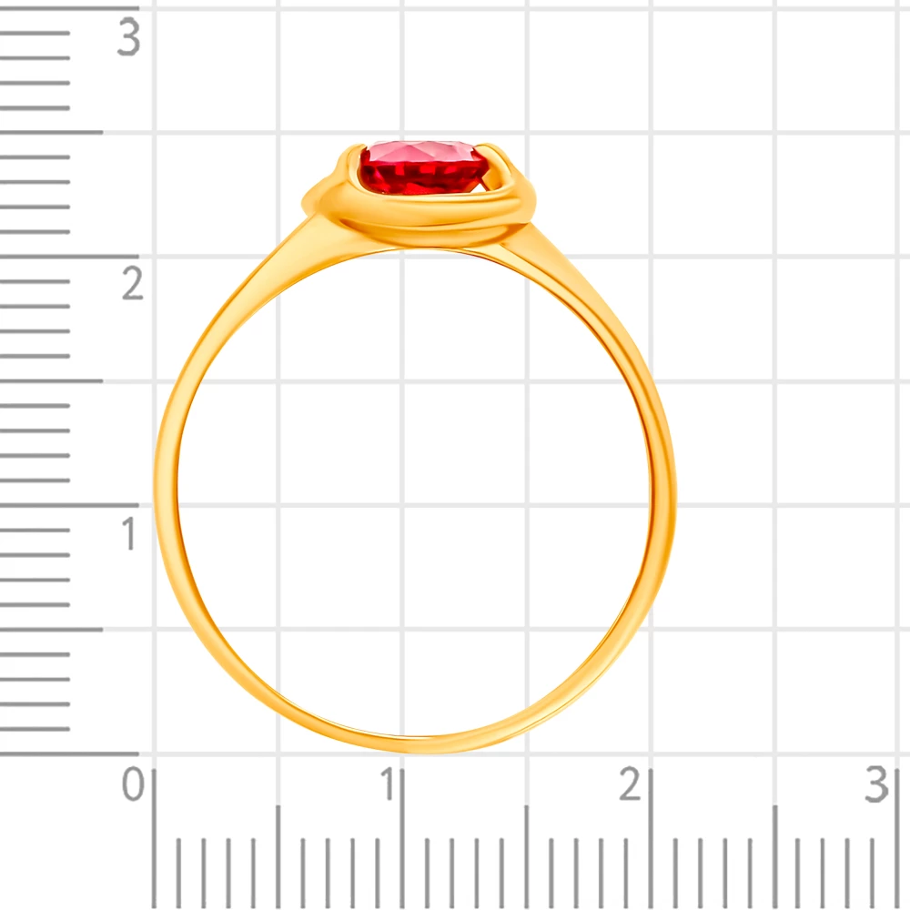 Кольцо с рубинами синтетическими из красного золота 375 пробы 3