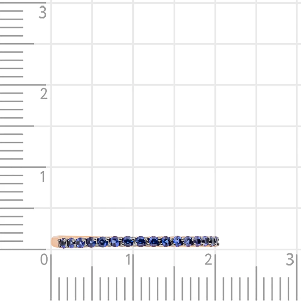 Кольцо с сапфирами синтетическими из красного золота 585 пробы 2