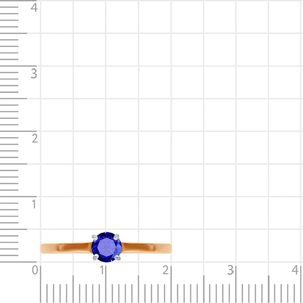 Кольцо с сапфирами синтетическими из красного золота 375 пробы 2