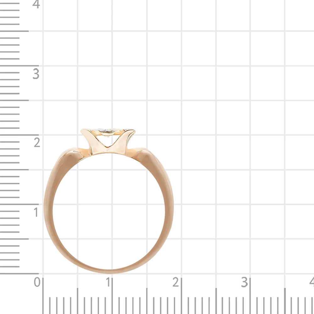 Кольцо с бриллиантом из красного золота 375 пробы 4