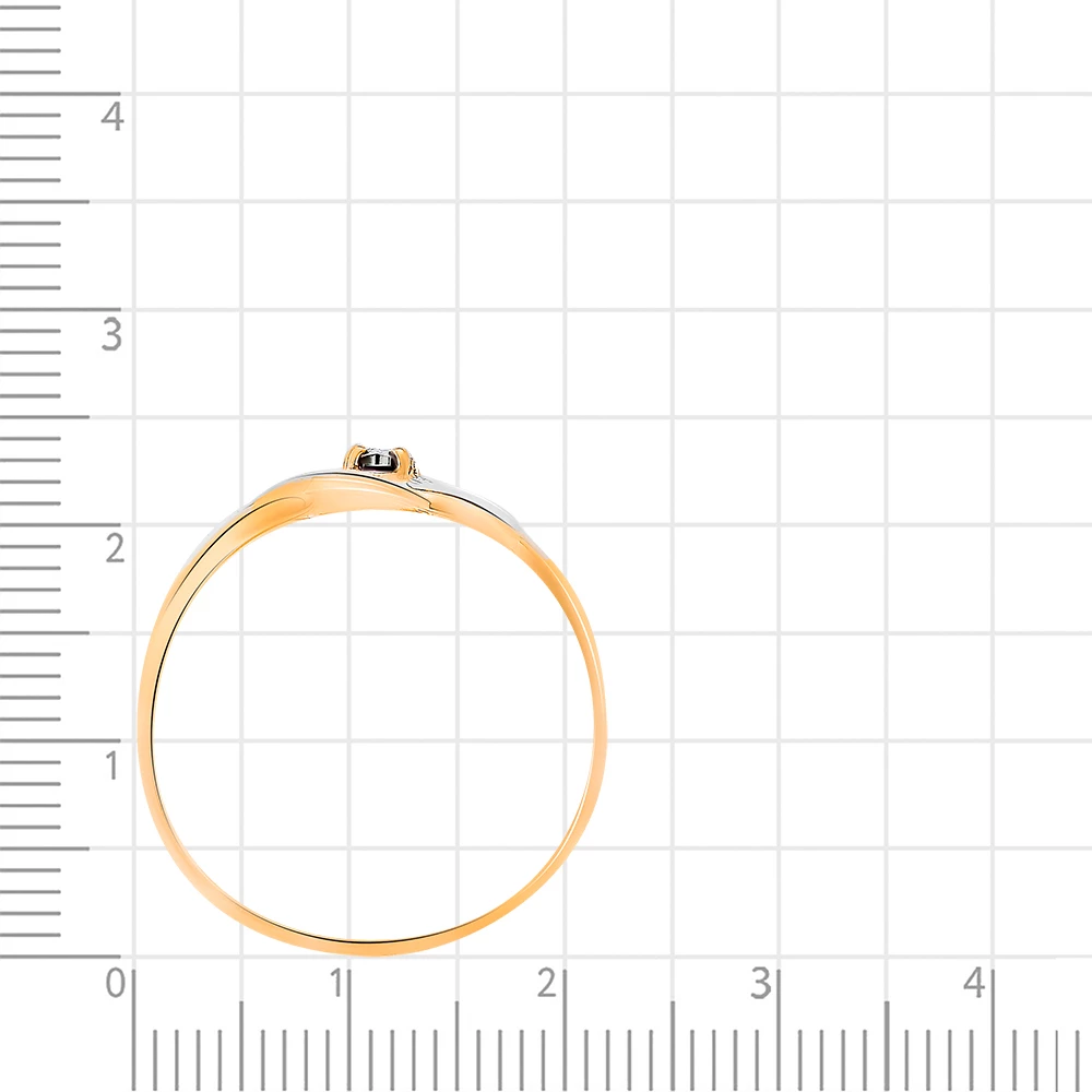 Кольцо с сапфиром синтетическим и бриллиантами из красного золота 585 пробы 4