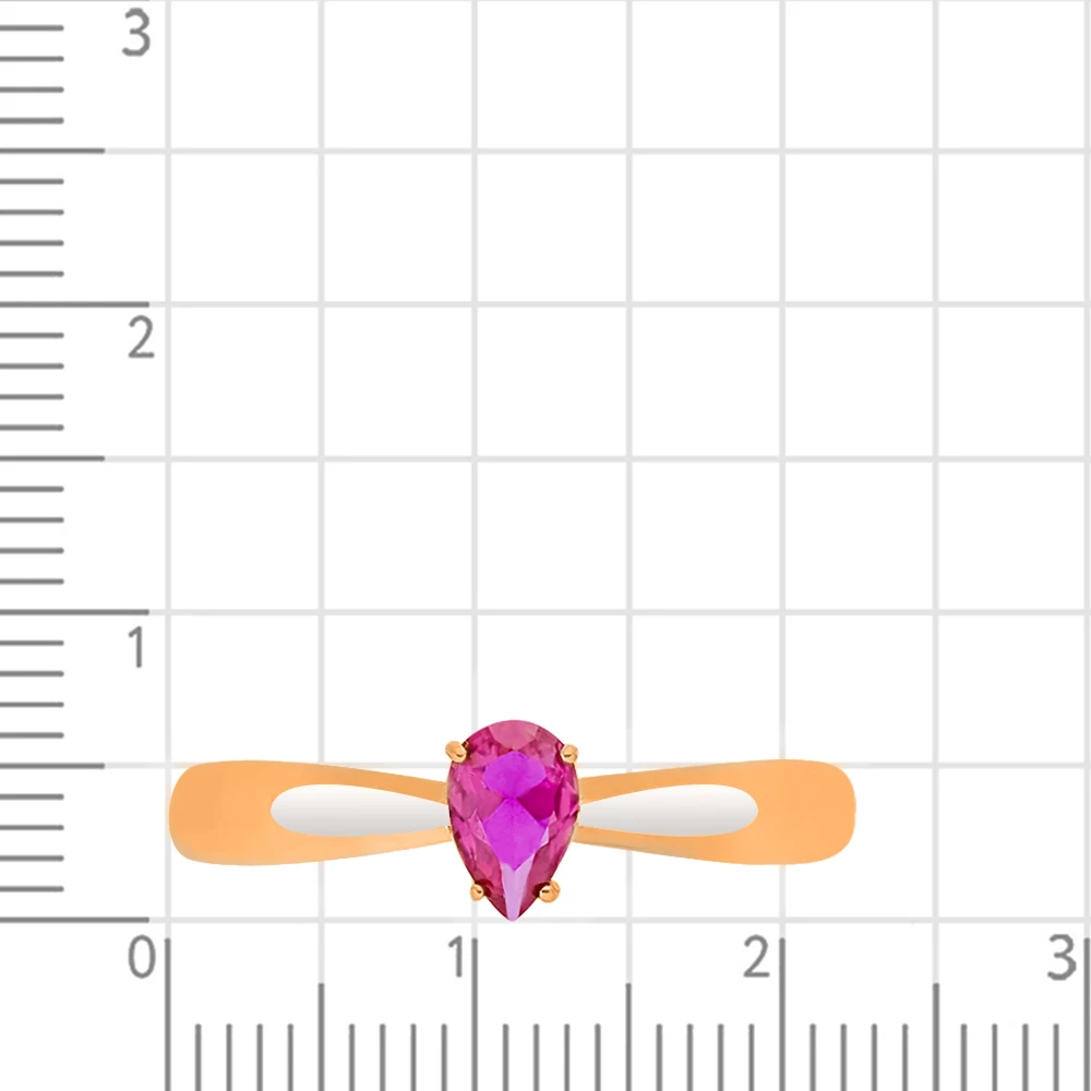 Кольцо с рубином синтетическим из красного золота 585 пробы 2