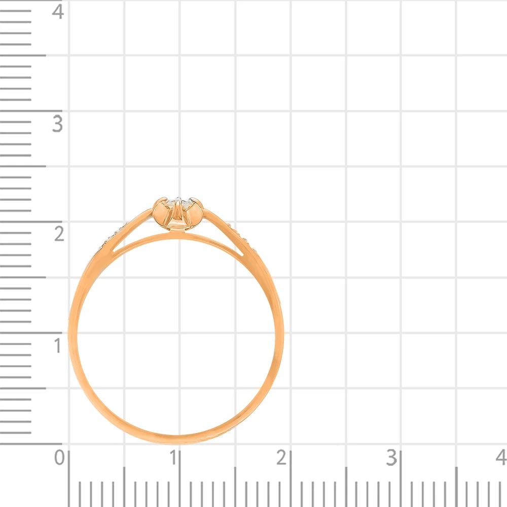 Кольцо с бриллиантами из красного золота 585 пробы 3