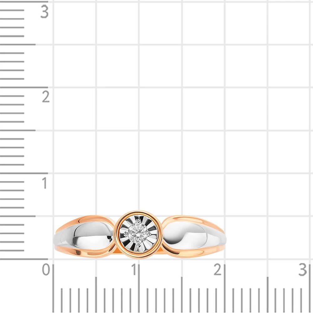 Кольцо с бриллиантом из красного золота 585 пробы 2