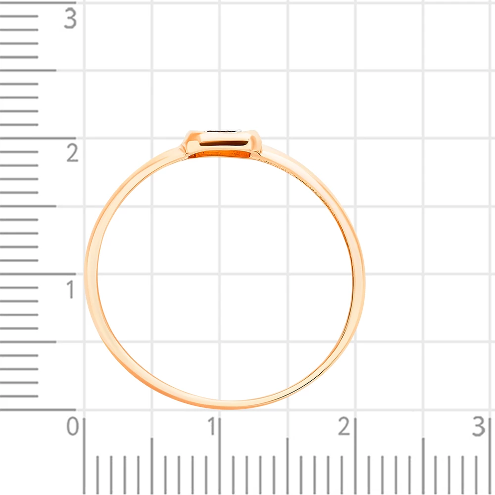Кольцо с бриллиантом из красного золота 585 пробы 3
