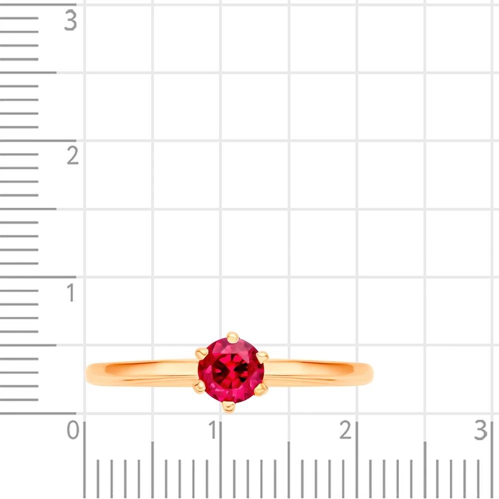 Кольцо с рубином синтетическим из красного золота 585 пробы 2