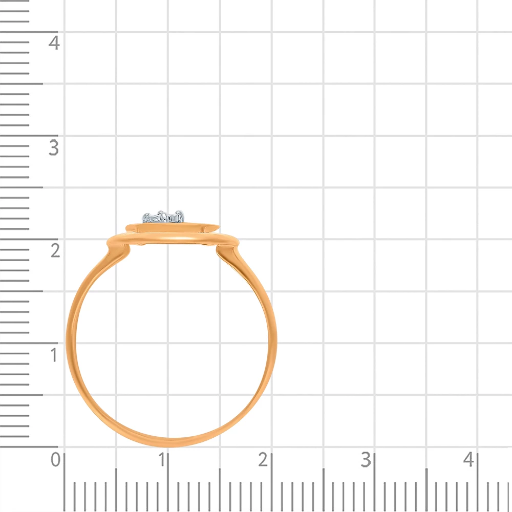 Кольцо с бриллиантом из красного золота 585 пробы 3