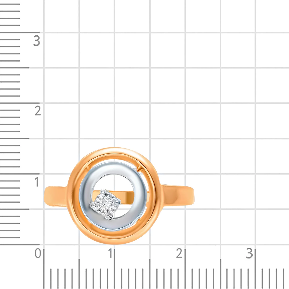 Кольцо с бриллиантом из красного золота 585 пробы 2