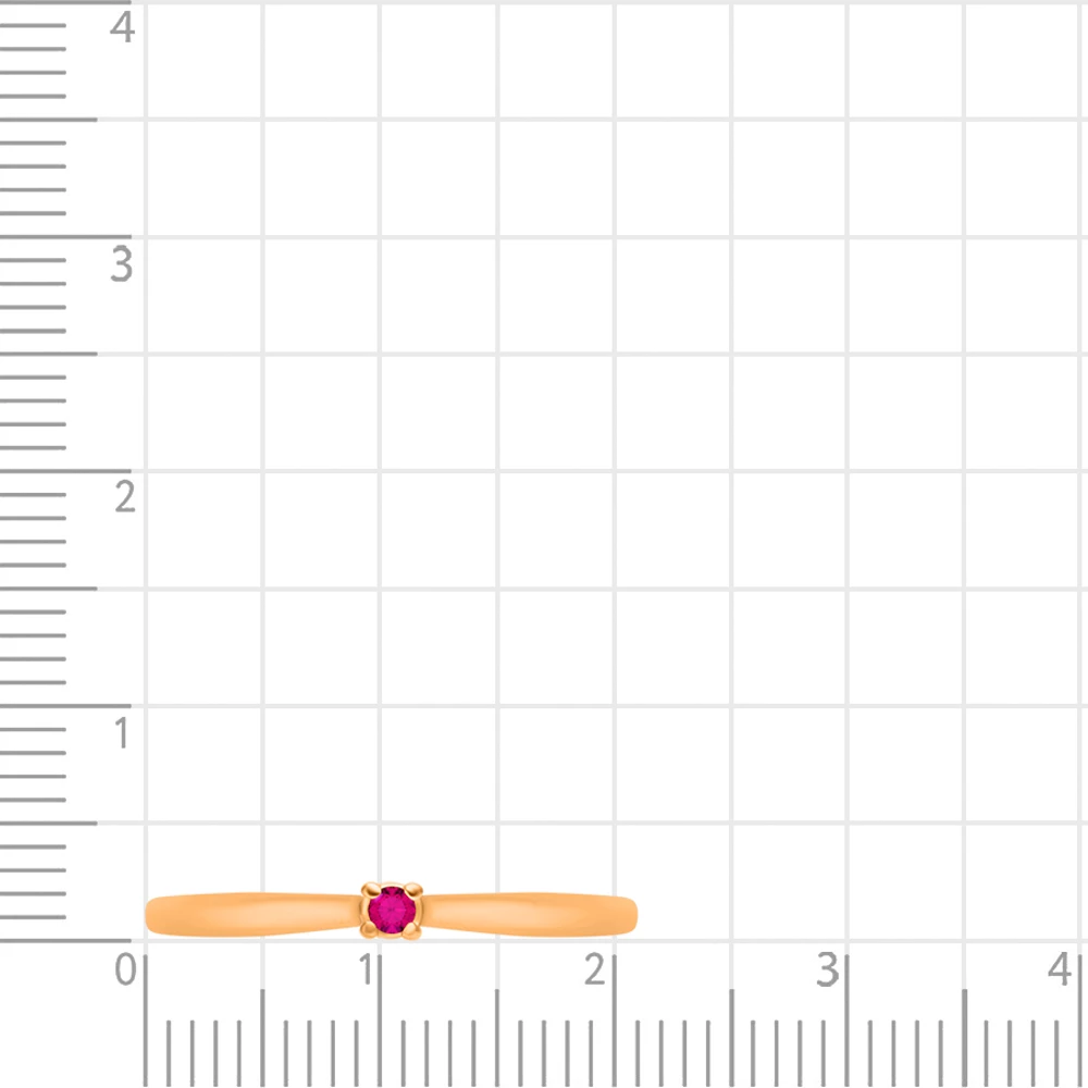 Кольцо с рубином синтетическим из красного золота 585 пробы 2