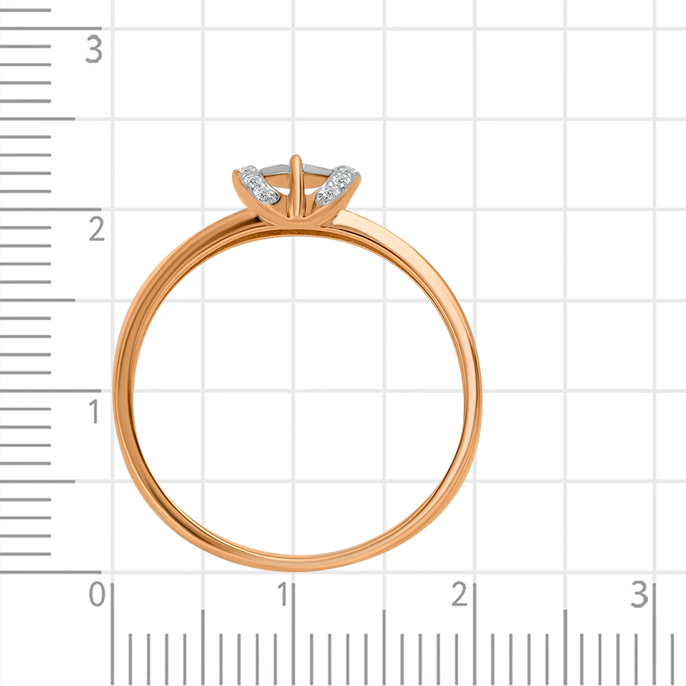 Кольцо с бриллиантами из красного золота 585 пробы 3