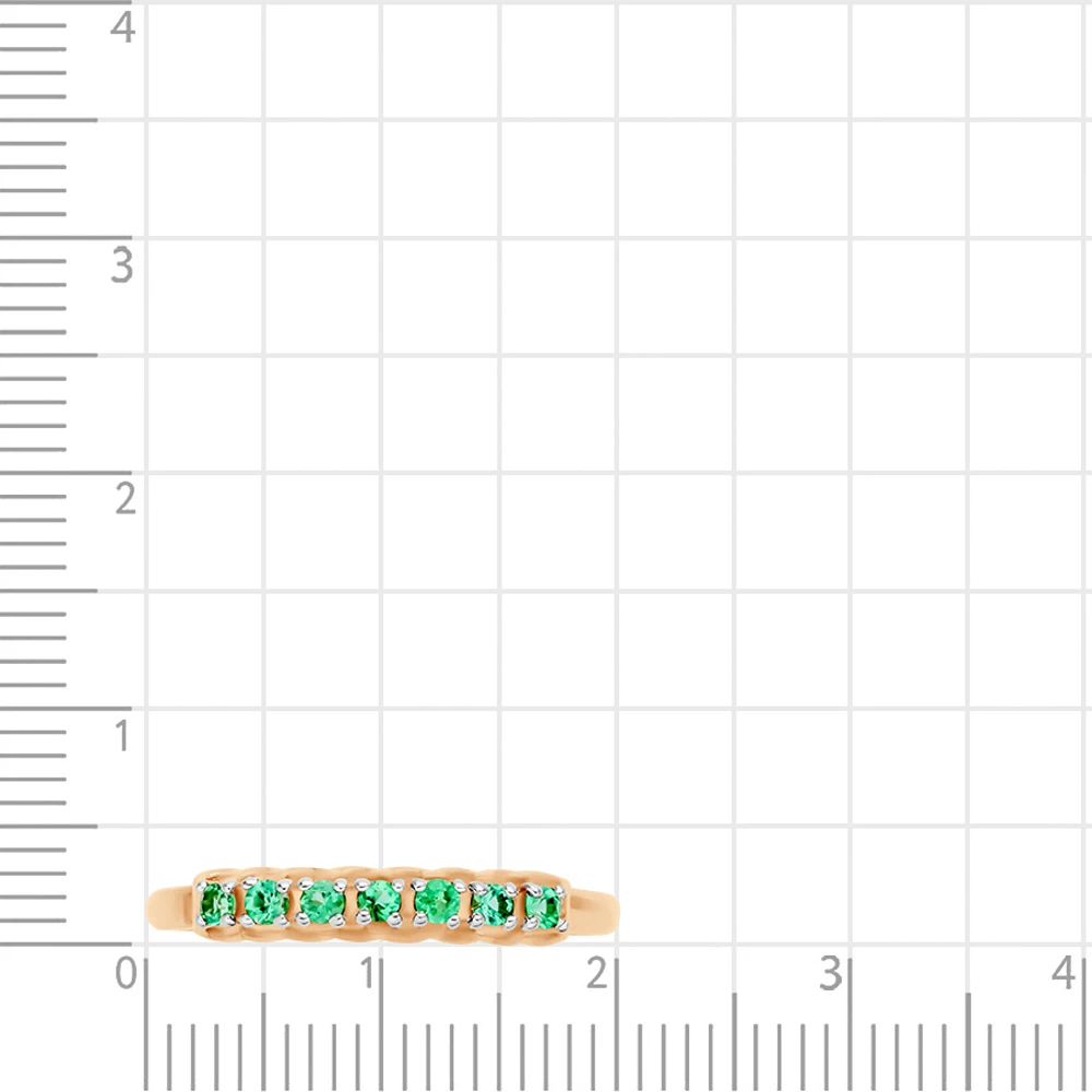 Кольцо с изумрудами из красного золота 585 пробы 2