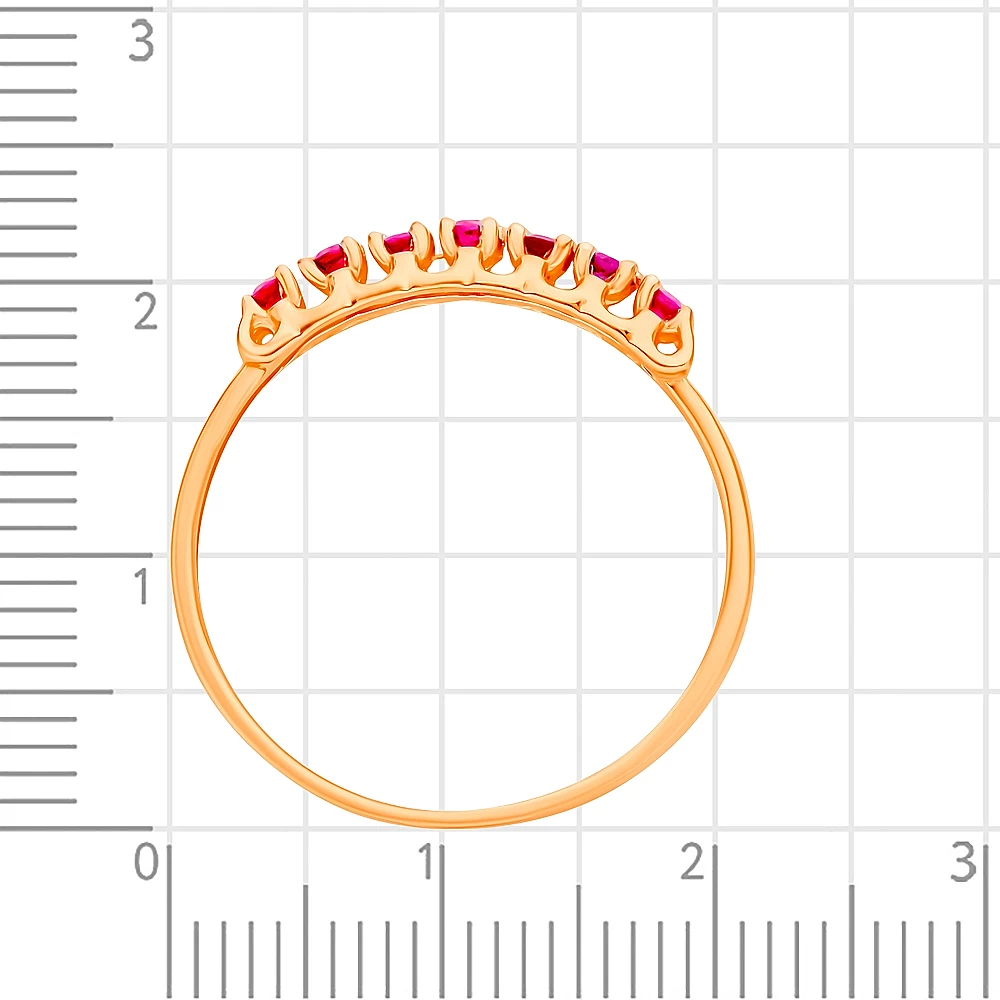 Кольцо с рубинами из красного золота 585 пробы 3