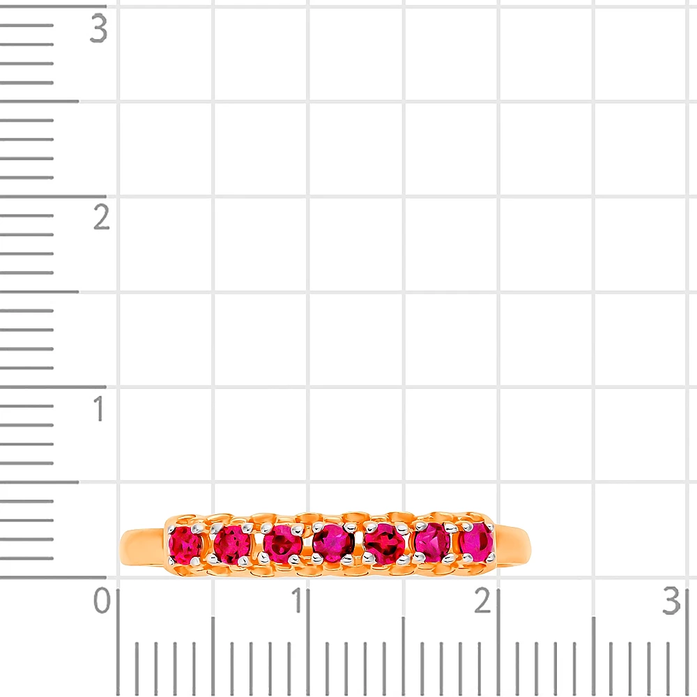 Кольцо с рубинами из красного золота 585 пробы 2