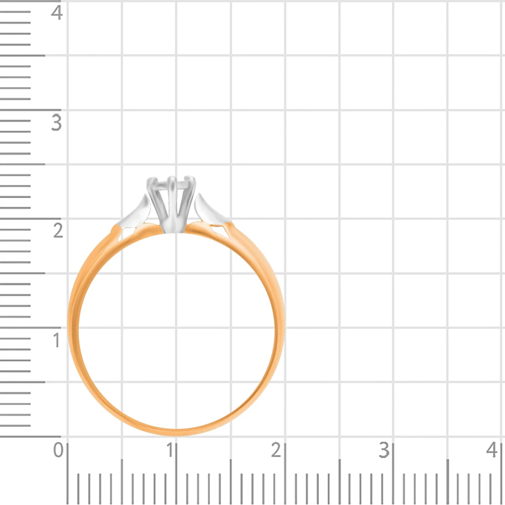 Кольцо с бриллиантом из красного золота 585 пробы 3