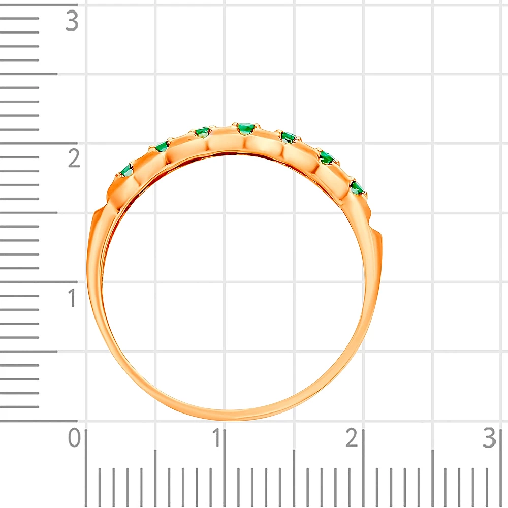 Кольцо с изумрудами из красного золота 585 пробы 3