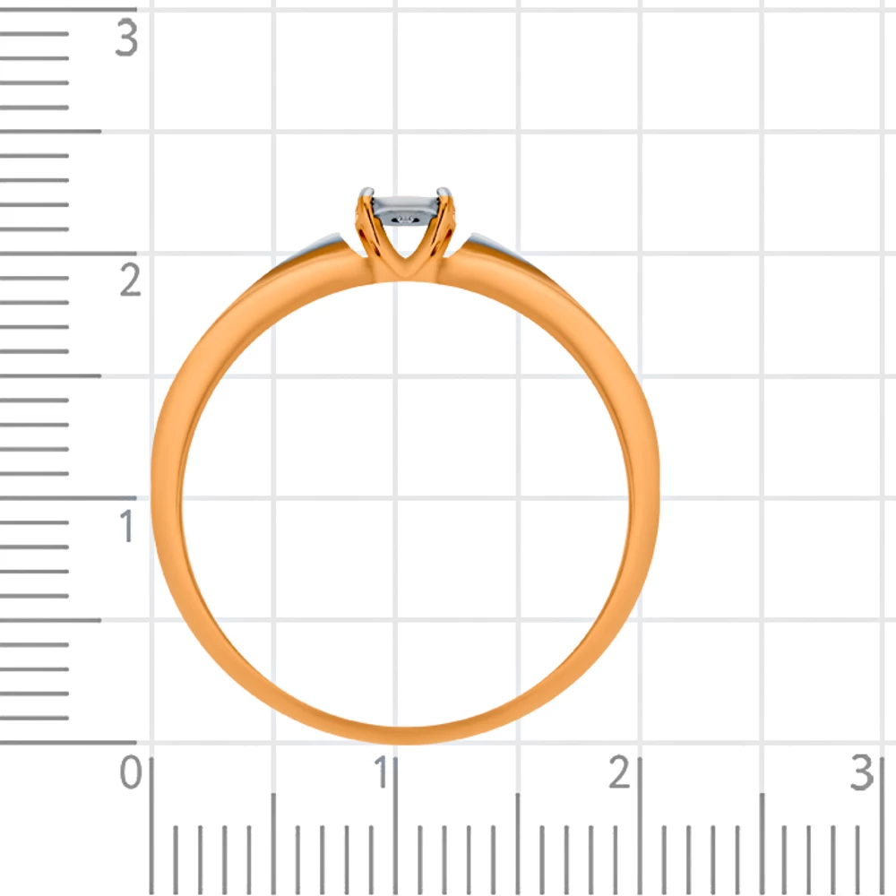 Кольцо с бриллиантом из красного золота 585 пробы 3