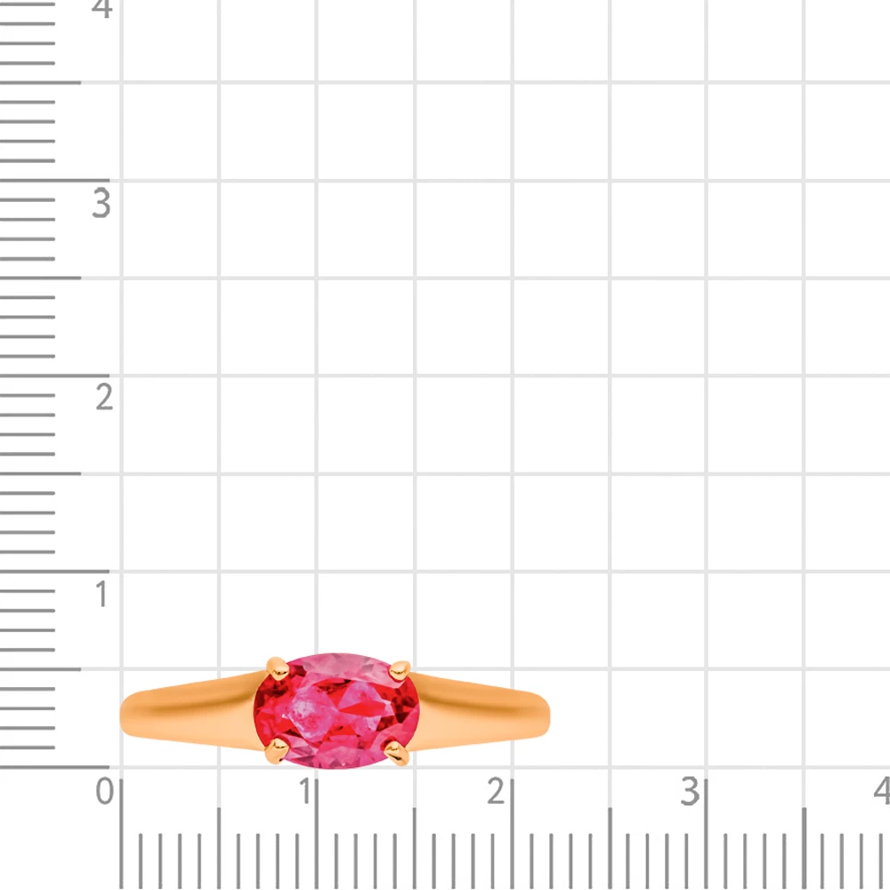 Кольцо с рубином синтетическим из красного золота 585 пробы 2
