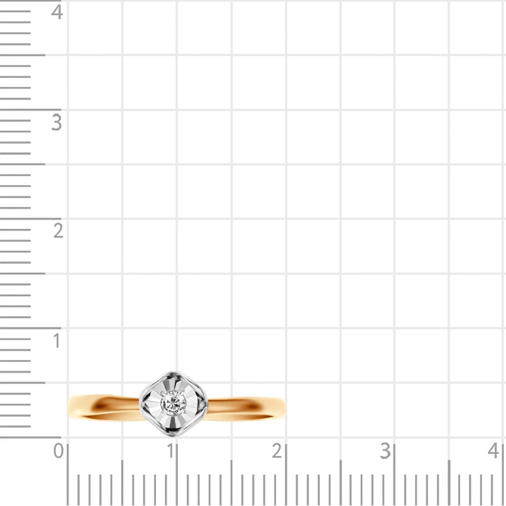 Кольцо с бриллиантом из красного золота 585 пробы 3