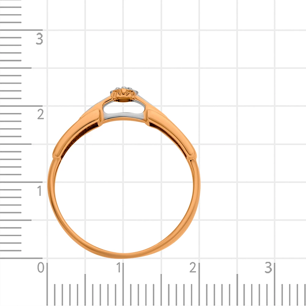 Кольцо с бриллиантами из красного золота 585 пробы 3