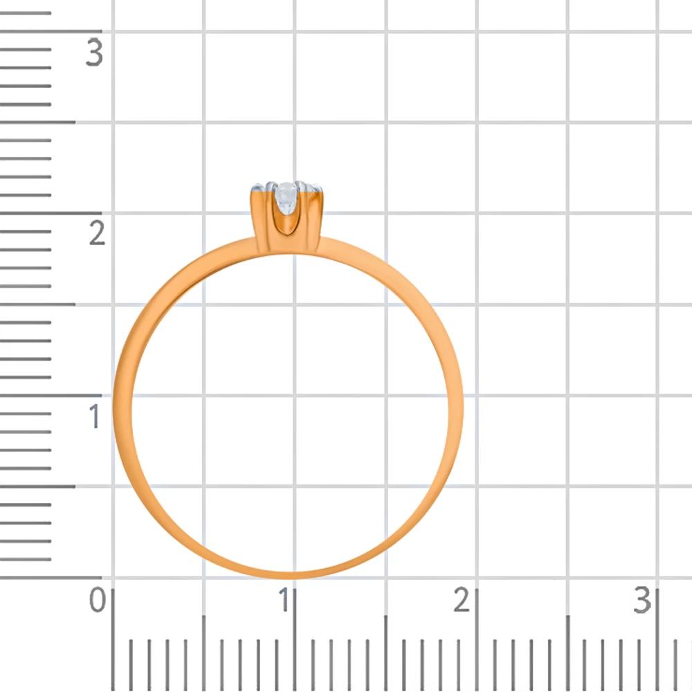 Кольцо с муассанитом из красного золота 585 пробы 3