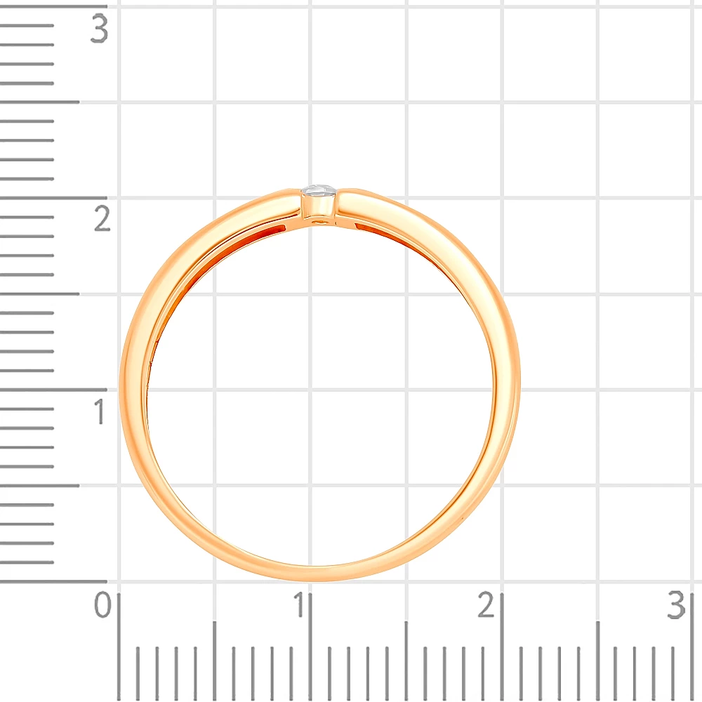 Кольцо с муассанитом из красного золота 585 пробы 3