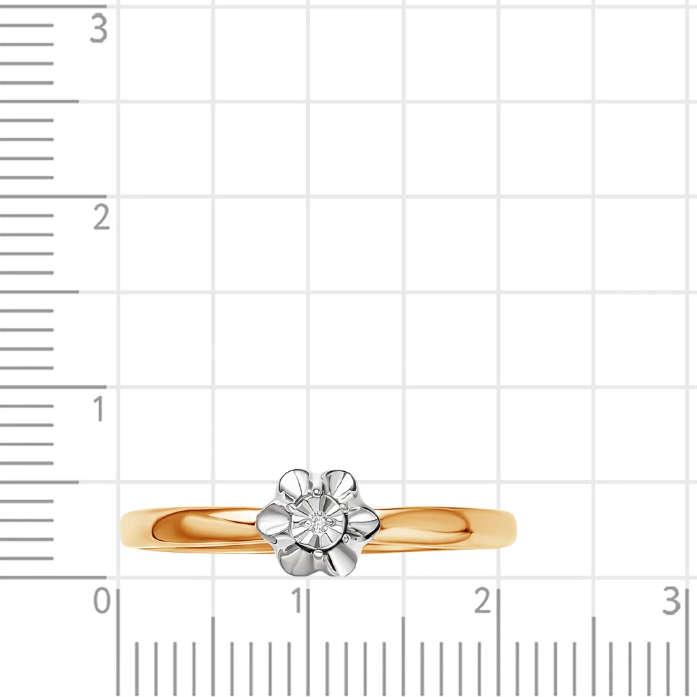 Кольцо с бриллиантом из красного золота 585 пробы 2