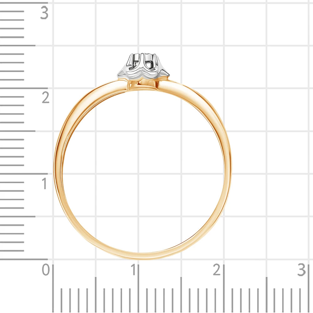 Кольцо с бриллиантом из красного золота 585 пробы 3