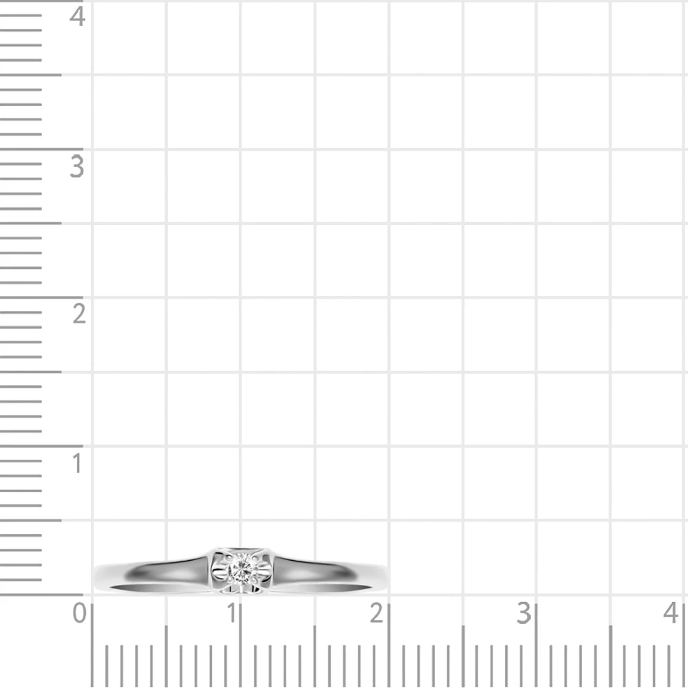 Кольцо с бриллиантом из белого золота 585 пробы 2