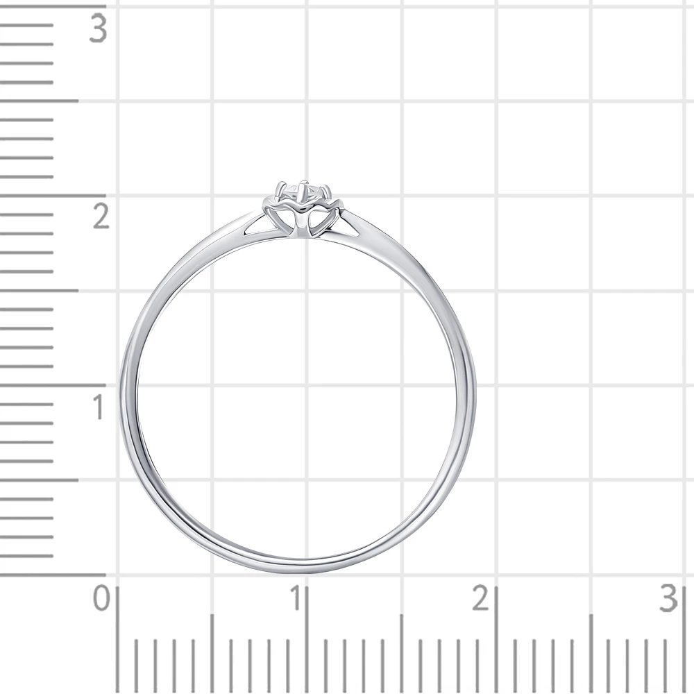 Кольцо с бриллиантом из белого золота 585 пробы 3