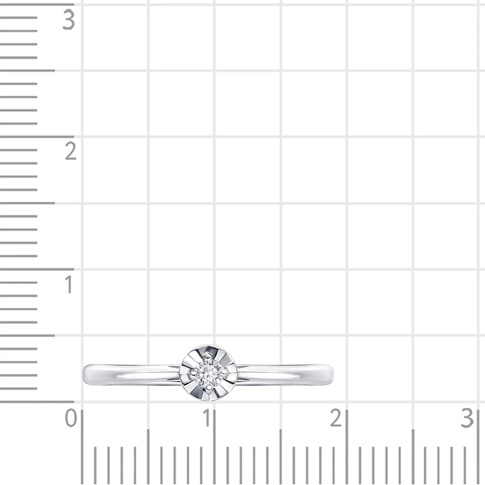 Кольцо с бриллиантом из белого золота 585 пробы 2