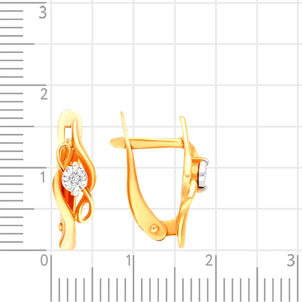 Серьги с бриллиантами из красного золота 585 пробы 2