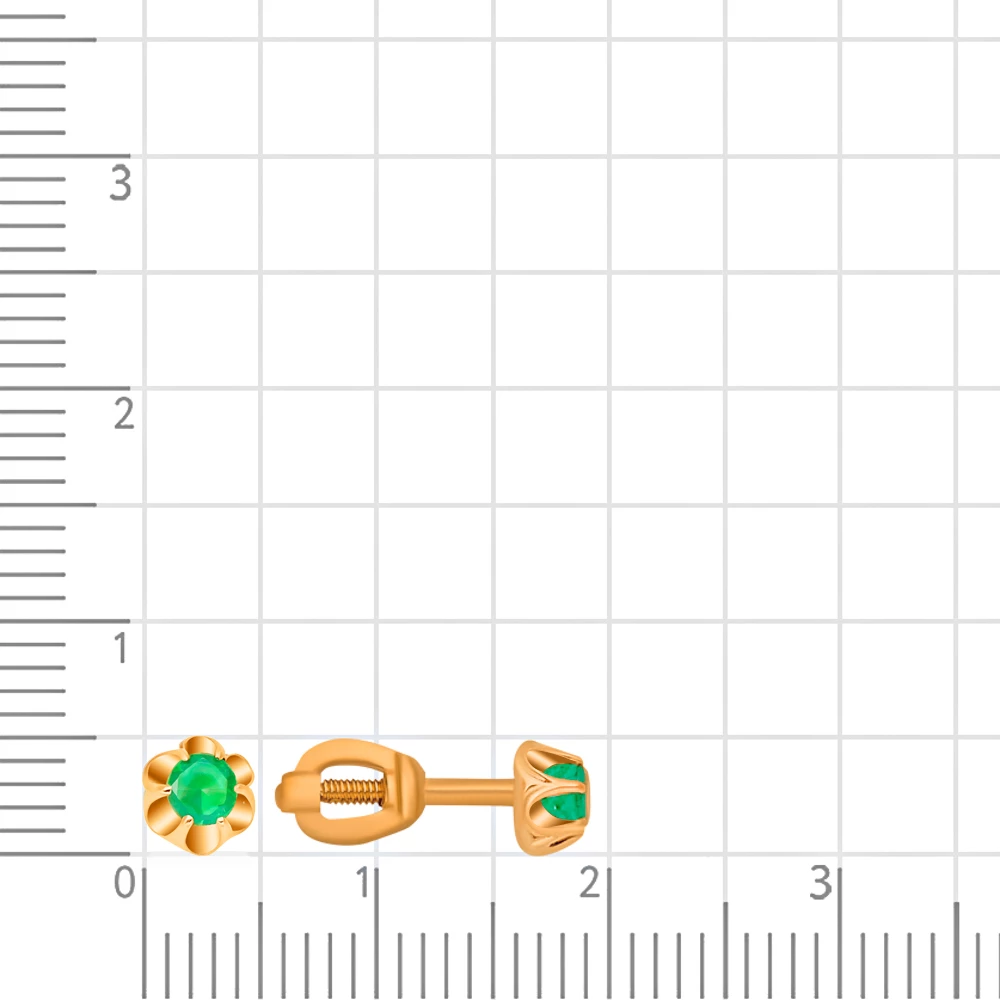 Серьги с изумрудами из красного золота 585 пробы 2