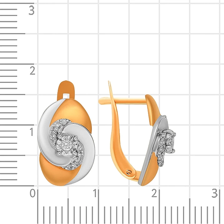 Серьги с бриллиантами из красного золота 585 пробы 2