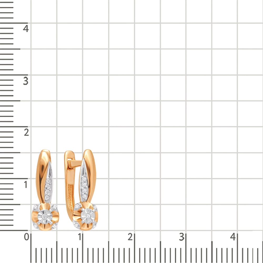 Серьги с бриллиантами из красного золота 585 пробы 2