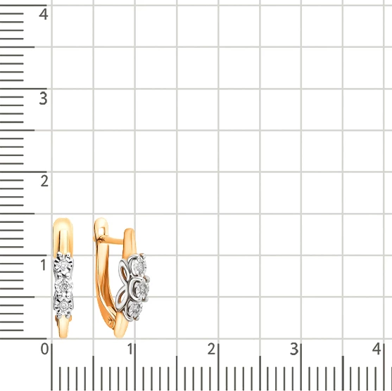 Серьги с бриллиантами из красного золота 585 пробы 2