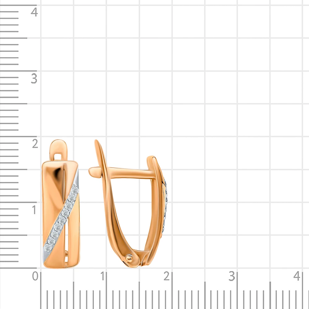 Серьги с бриллиантами из красного золота 585 пробы 2
