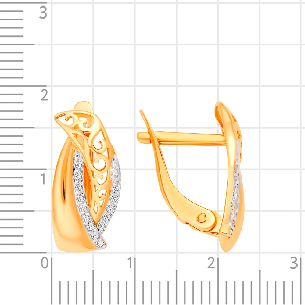 Серьги с бриллиантами из красного золота 585 пробы 2