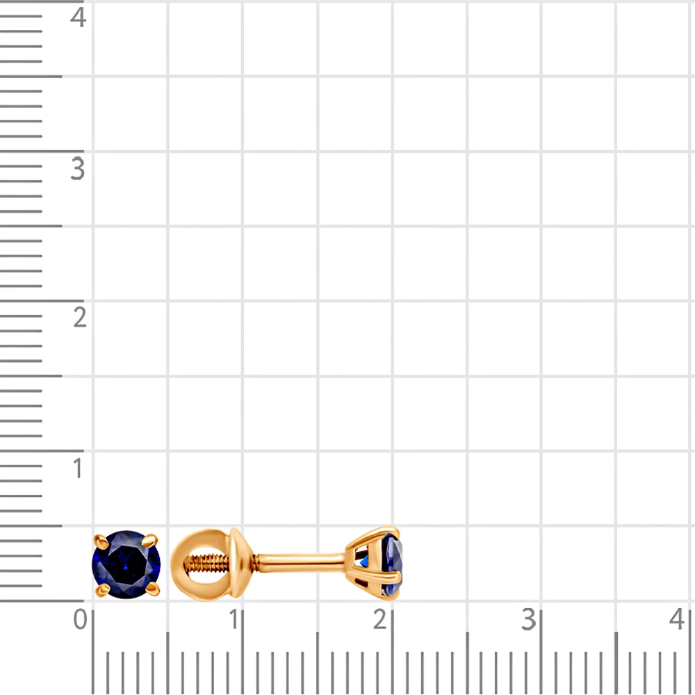 Серьги с сапфирами синтетическими из красного золота 375 пробы 2